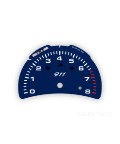 For Porsche 911 996.2 Turbo: Gauge Face Tachometer - 911 Logo - Dark Blue
