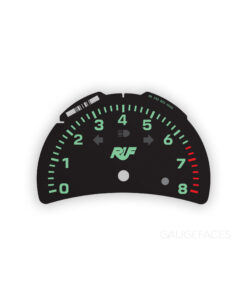 For Porsche 911 996.2 Turbo: Gauge Face Tachometer - RUF Style - Black with Green Numbers (RUF Font)