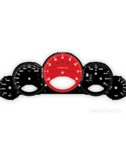 For Porsche 911 997.2: Gauge Faces – PORSCHE Logo - US-Spec - PDK – Black with Guards Red Tachometer