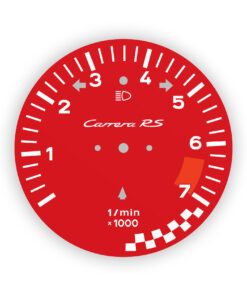 For Porsche Porsche 911 SC (1978-83): Gauge Face Tachometer - Carrera RS Logo - Custom design - 7000 RPM - Red