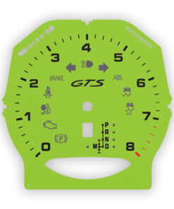 For Porsche 958 Cayenne / 970 Panamera GTS: Gauge Face Tachometer - Acid Green