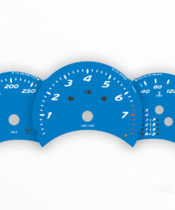 For Porsche 986.1 Boxster 2.5L: Gauge Faces Set - OPTIONS – 8000 RPM – Shark Blue (OEM font)