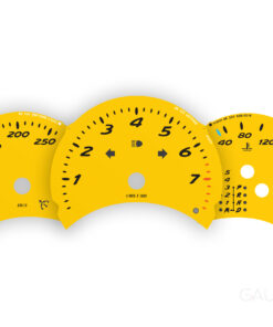 For Porsche 986.1 Boxster 2.5L: Gauge Faces Set - OPTIONS – 8000 RPM – Speed Yellow (OEM font)