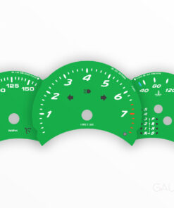 For Porsche 986.1 Boxster 2.5L: Gauge Faces Set - OPTIONS – 8000 RPM – Green (OEM font)