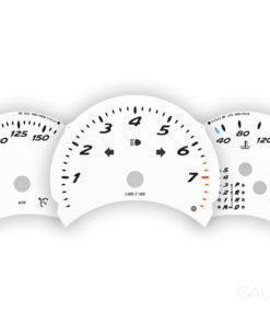For Porsche 986.1 Boxster 2.5L: Gauge Faces Set - OPTIONS – 8000 RPM – White (OEM font)