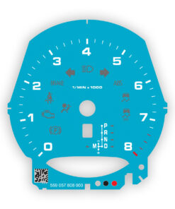 For Porsche 911 (991) / 718 / Macan Gauge Face Tachometer - OPTIONS - Miami Blue