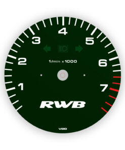 Porsche 993 / 964 / 965 Gauge Face Tachometer w/o LCD Display cut-out - RWB Logo - 8000 RPM - British Racing Green