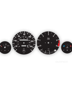 BMW Gauge Faces E30 - DIESEL - 140 MPH/240KMH - 6000 RPM - OPTIONS – Black
