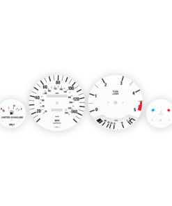 BMW E30: Gauge Faces - 325e - 140MPH/240KMH - 5000 RPM – White