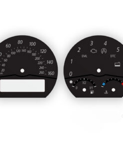 BMW Z4 E85 E86: Gauge Faces – 160 MPH / 260 KMH – 7000 RPM - OPTIONS – Black
