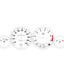BMW E30: Gauge Faces  - 140 MPH/240KMH - 7000 RPM - OPTIONS – White