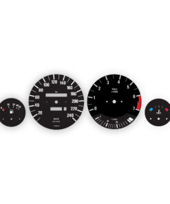 BMW E30: Gauge Faces  - 140 MPH/240KMH - 7000 RPM - OPTIONS – Black