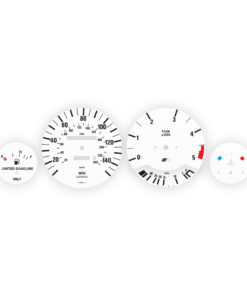 BMW E30 M-Logo: Gauge Faces – 325e – 140 mph/240 kmh – 5000 RPM – White