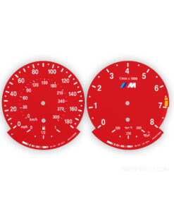 BMW M-Style: Gauge Faces E70 X5 M/E71 X6 M – 180MPH/ 300KMH - 8000 RPM - OPTIONS – Red