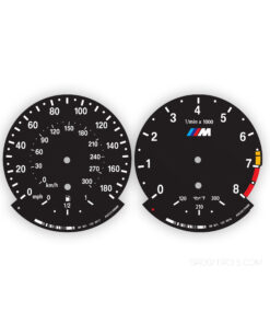 BMW M-Style: Gauge Faces E70 X5 M/E71 X6 M – 180MPH/ 300KMH - 8000 RPM - OPTIONS – Black