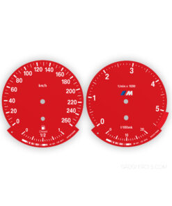 BMW E63/64 M-Logo: Gauge Faces - 635D - Diesel - 5500 RPM - OPTIONS - Red
