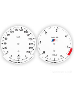 BMW E63/64 M-Logo: Gauge Faces - 635D - Diesel - 5500 RPM - OPTIONS - White