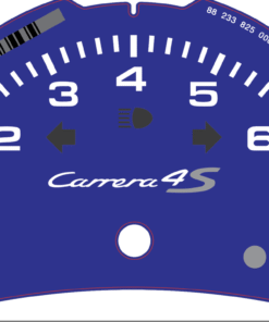 For Porsche 911 996.2: Gauge Face Tachometr - Carrera 4S Logo - Midnight Blue