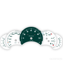 Custom Order: Porsche 911 996.1 Gauge Faces Set - Green/White