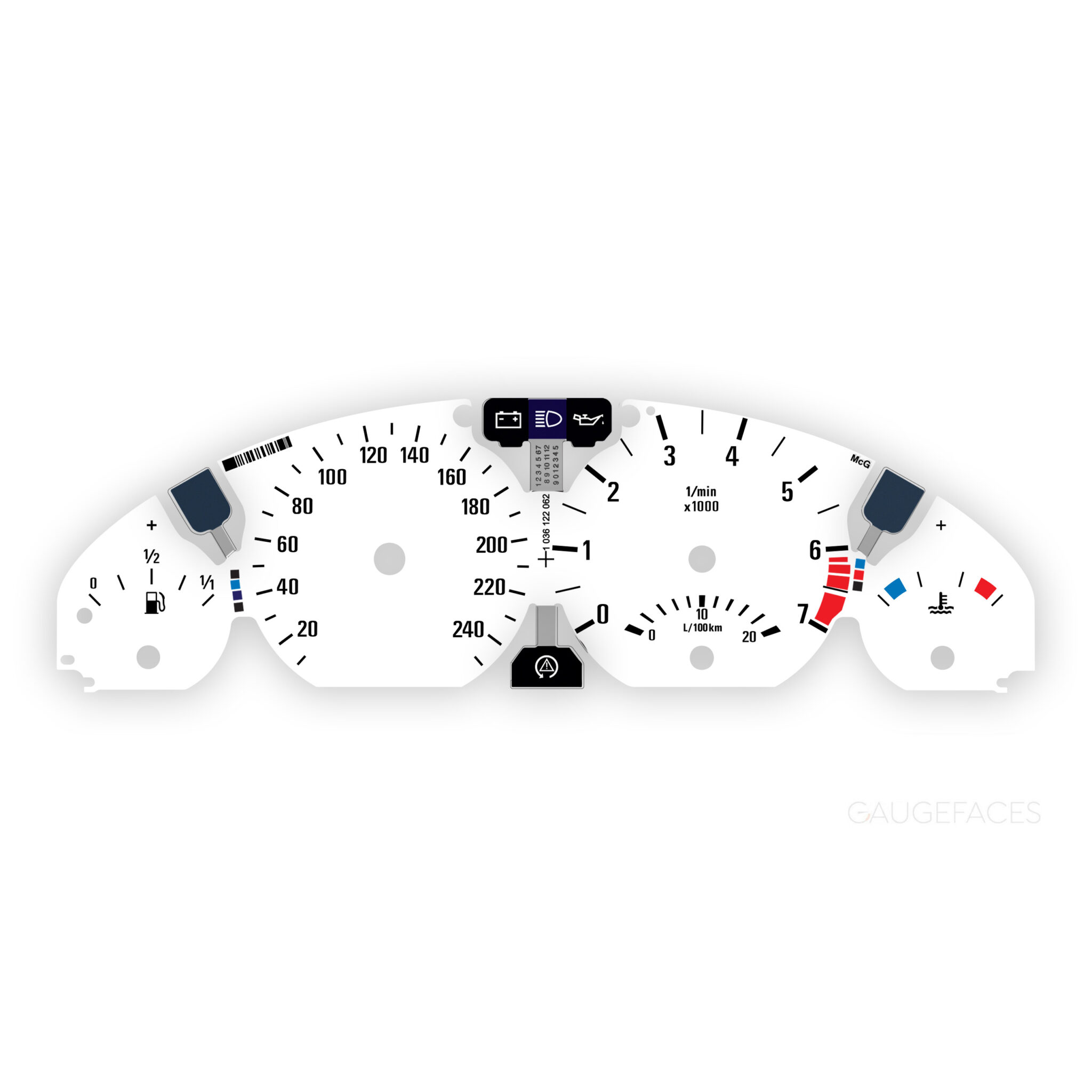 Whitegauges 1973-1976 BMW 2002 White Face Gauges 7376B2-1578