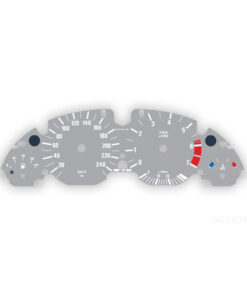 BMW E38: Gauge Faces - 140MPH/240KMH - 7000 RPM - OPTIONS - Gray