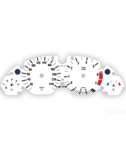 BMW E38: Gauge Faces - 140 MPH/240 KMH - 7000 RPM - OPTIONS - White