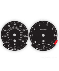 BMW E63/E64: Gauge Faces – 160MPH/ 260KMH - 7000 RPM – OPTIONS – Black