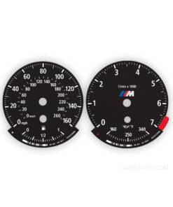 BMW E63/64 M-Logo: Gauge Faces – 160MPH/ 260KMH - 7000 RPM – OPTIONS – Black