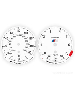 BMW E63/64 M-Logo: Gauge Faces – 160MPH/ 260KMH - 7000 RPM – OPTIONS – White