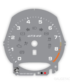 For Porsche 718 Cayman GTS 4.0: Gauge Face Tachometer – Custom Design – Manual - Gray