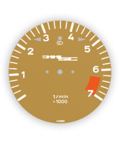 For Porsche Porsche 911 SC (1978-83): Gauge Face Tachometer - 7000 RPM - Gold