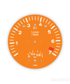 For Porsche 911 930 Turbo: Gauge Face Tachometer - 7000 RPM - Orange