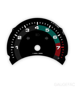 For Porsche Boxster 986.1 2.5L: Gauge Face Tachometer – Heritage Design Edition - Black with Retro Style Ring