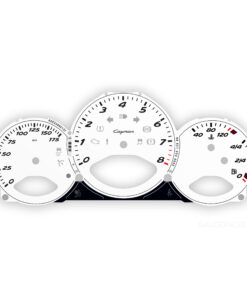 Custom Order: Porsche 987.2 Cayman Gauge Face - UK-Spec - Manual - White