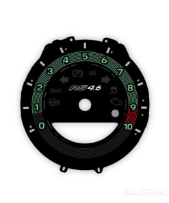 For Porsche 911 (992): Gauge Face Tachometer - RS 4.6 Logo – Heritage Design Edition – Black with Retro Style Ring