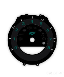 For Porsche 911 (Type 992): Gauge Face Tachometer - RUF Logotype - Black with Green Numbers