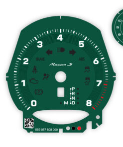 Custom Order: Porsche Macan S (2020) Gauge Face Tachometer - Dark Green