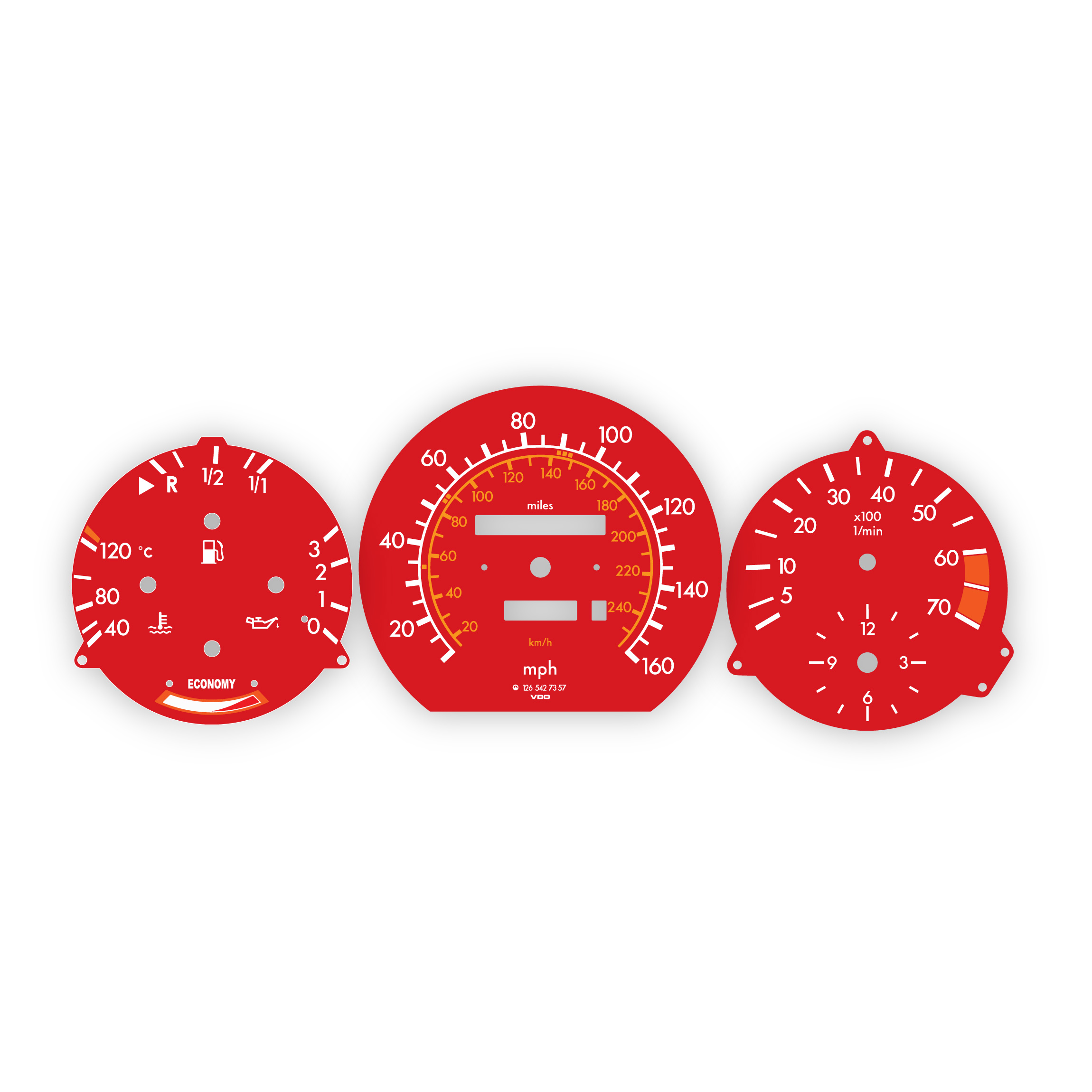 Mercedes-1979-91-W126-gauge-faces-set--mph-red