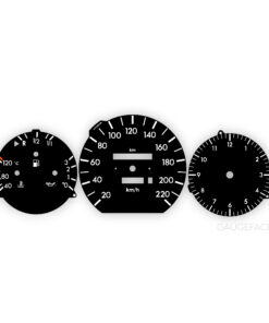 Mercedes W124 (1984-97) Gauge Faces - OPTIONS - Clock - Black