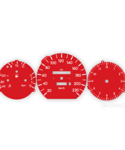 Mercedes W124 (1984-97) Gauge Faces - OPTIONS - Clock - Red
