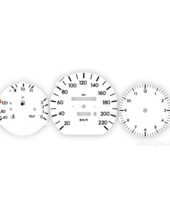 Mercedes W124 (1984-97) Gauge Faces - OPTIONS - Clock - White