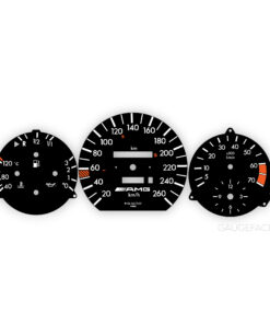 Mercedes W124 AMG (1984-97) Gauge Faces - OPTIONS - Black