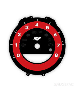 For Porsche 911 (Type 992): Gauge Face Tachometer - RUF Logotype - Guards Red