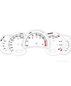 For Porsche 911 996.2: Gauge Faces Set - OPTIONS - White with Gray-Red Semi-Ring