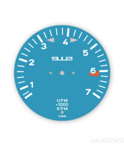 For Porsche 912 (1965–1969): Gauge Face Tachometer - 912 Logo - Pastel Blue