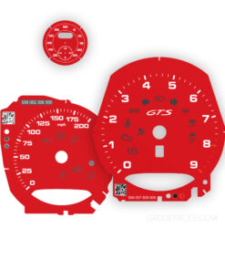 Porsche (981/ 718) Boxster & Cayman GTS: Gauge Faces – OPTIONS – Guards Red
