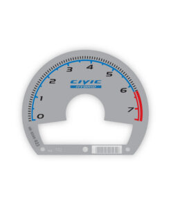 Honda Civic Hybrid 1.3L (2006-2011) Gauge Face Tachometer - 7500 RPM - Civic Hybrid Logo - Silver / Blue