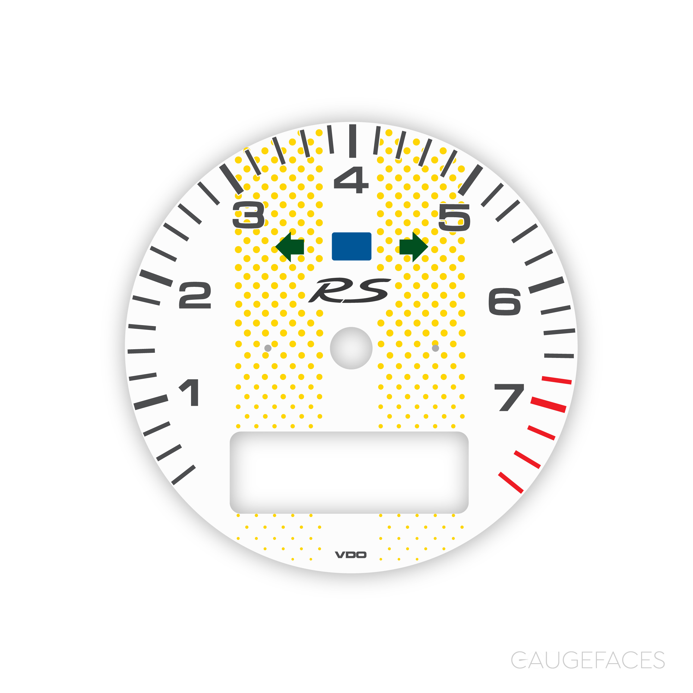 Porsche-911-964-993-RS-gauge-face-tachometer---White-Yellow---OBC