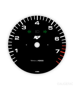 For Porsche 993 / 964 Gauge Face Tachometer - RUF Logotype - Black