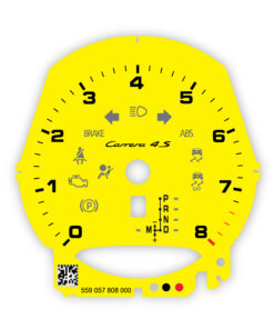 For Porsche 911 991.2: Gauge Face Tachometer - Carrera 4S – Racing Yellow